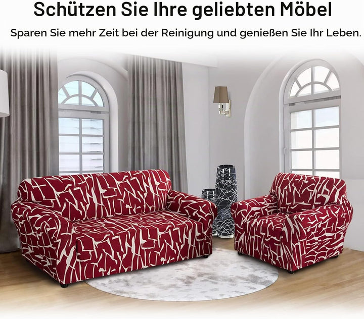 Jaotto Sofabezug 3 Sitzer Elastischer Stretch Spandex Sofa Überwürfe Sofahusse Antirutsch Waschbar S