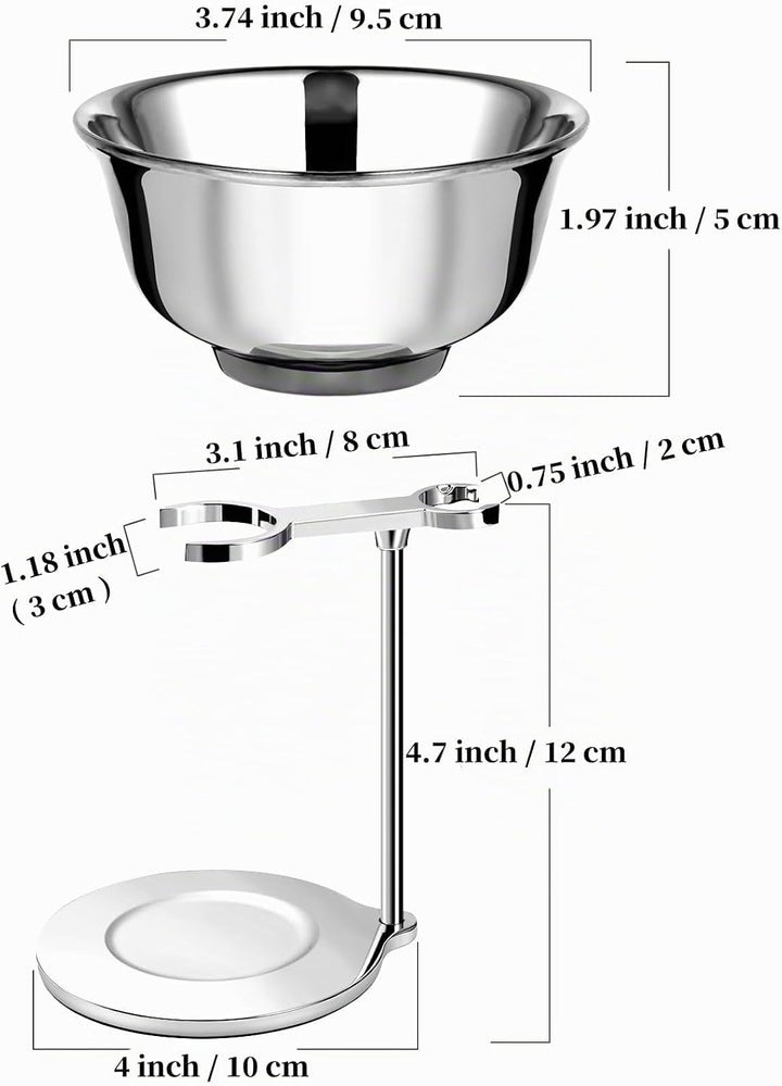 GRUTTI Rasierset, Deluxe Rasierständer aus Chrom und Geschenksets für Herren mit Seifenschale zum Ra