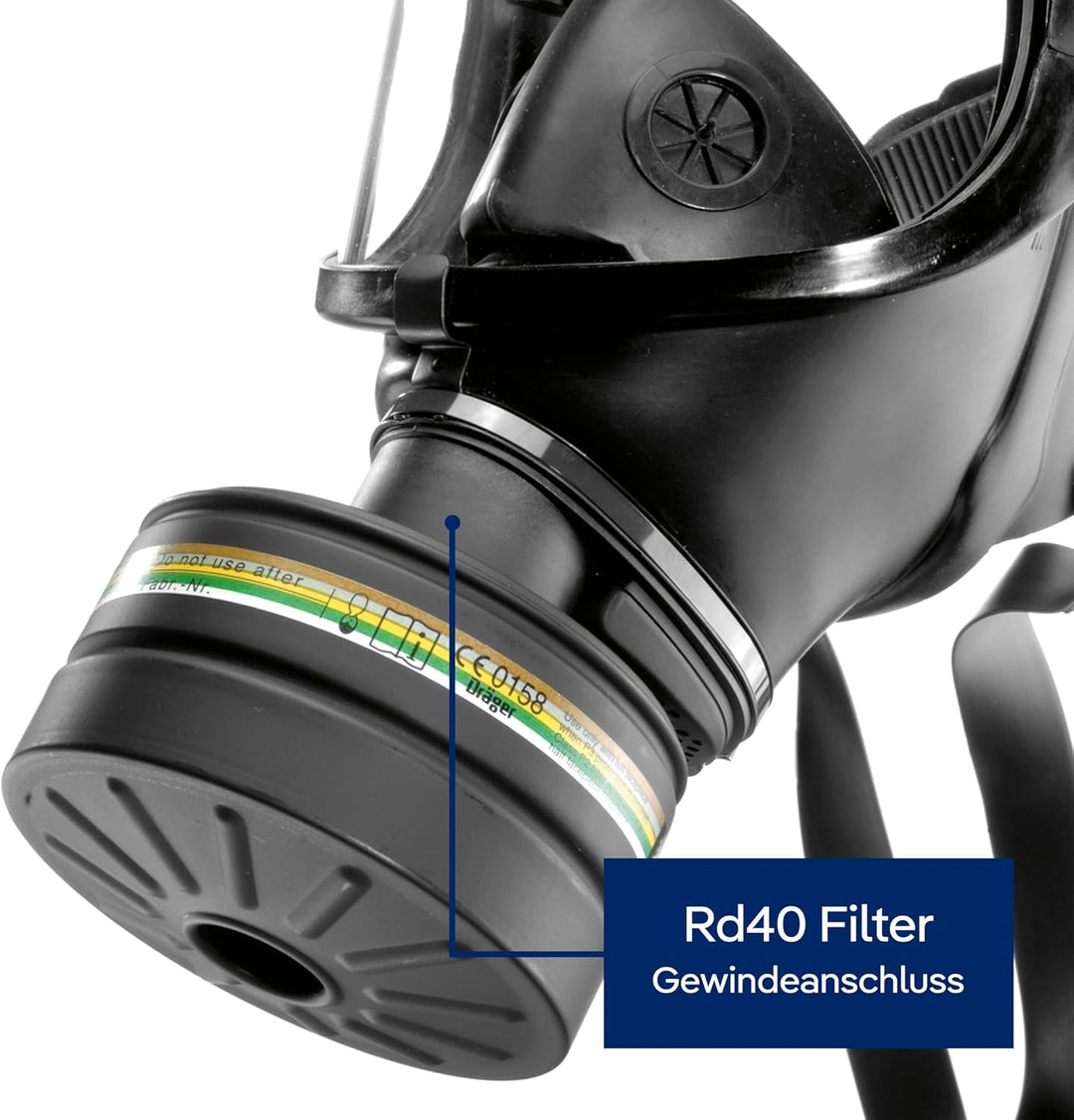 Dräger Rd40 Zivilschutz-Filter der Schutzklasse A2B2E2K2-P3 R D/NBC (Schwarz) für Gase, Dämpfe, Part