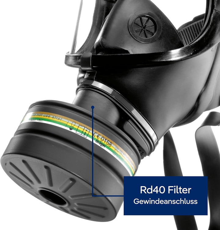 Dräger Rd40 Zivilschutz-Filter der Schutzklasse A2B2E2K2-P3 R D/NBC (Schwarz) für Gase, Dämpfe, Part