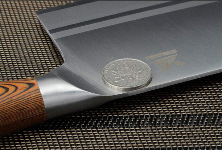 MSY BIGSUNNY Hackmesser Chinesisches Kochmesser, Klingenlänge 20,5cm, Grosses Klingenblatt, Kohlenst