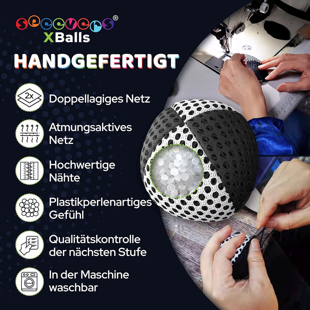 speevers XBalls Hohe Qualität Jonglierbälle Kinder Anfänger und Profi 3er Set, Jonglieren in 15 Farb