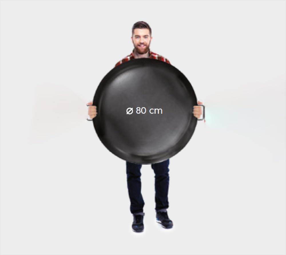 CookKing Stahl Feuerschale Montana | Ø 88x45 cm, Schwarz, Inkl. Holzlager | Robust &amp; Windgeschützt |