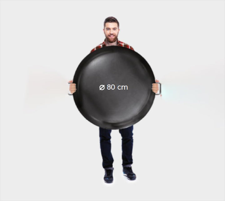 CookKing Stahl Feuerschale Montana | Ø 88x45 cm, Schwarz, Inkl. Holzlager | Robust &amp; Windgeschützt |