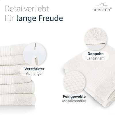 Merana Rome Handtuch Set | saugstark, weich und fusselfrei | Frottier Luxus Qualität | 100% Baumwoll