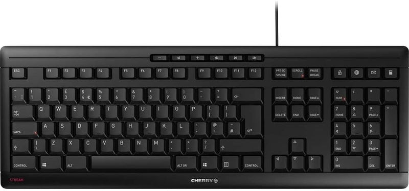 CHERRY Stream Keyboard Tastatur, schwarz, UK-Layout JK-8500GB-2 Britisches Layout - QWERTY schwarz,