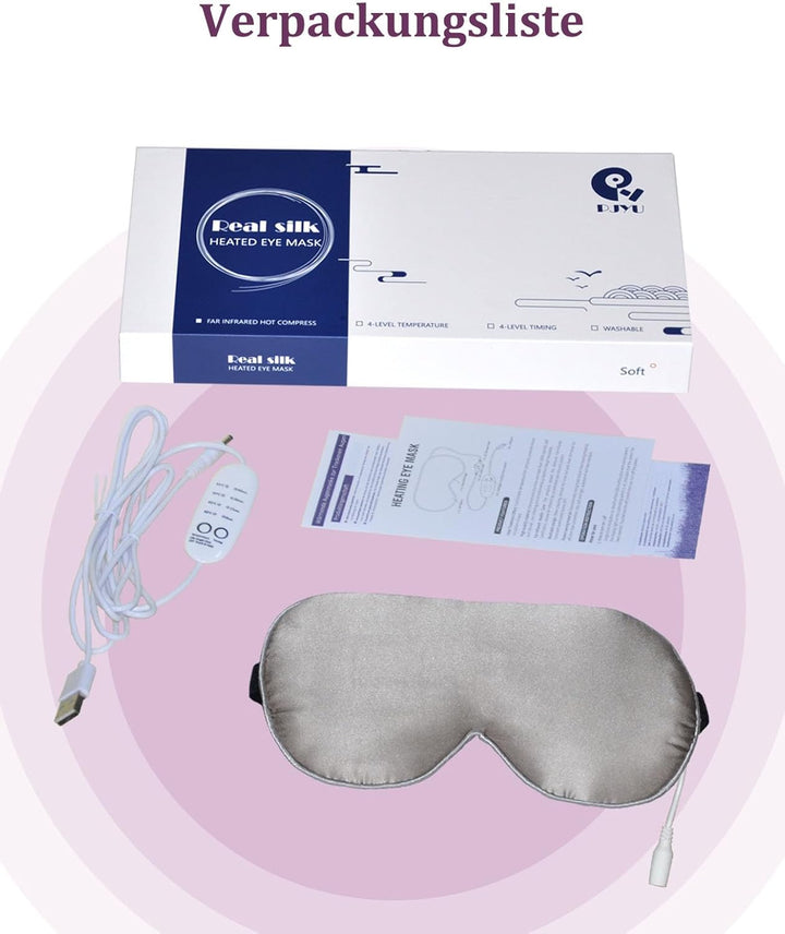 Beheizte Augenmaske, PJYU Seidenaugenmaske für geschwollene Augen, trockene Augen, Blepharitis-Behan