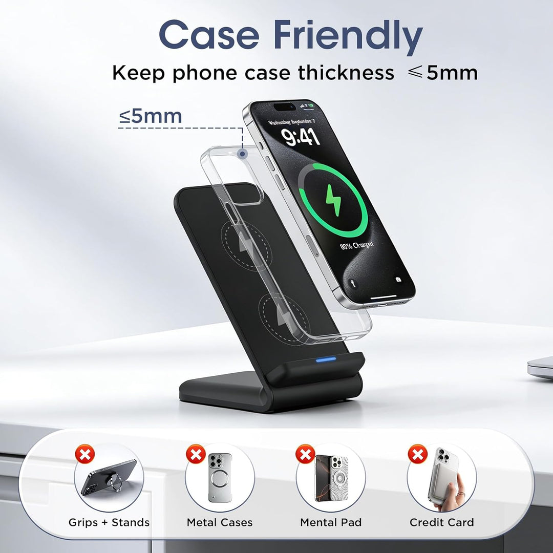15W Kabelloses Handy Ladegerät für Google Pixel 10 Induktive Ladestation | Wireless Charger Stand fü