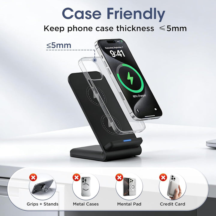 15W Kabelloses Handy Ladegerät für Google Pixel 10 Induktive Ladestation | Wireless Charger Stand fü