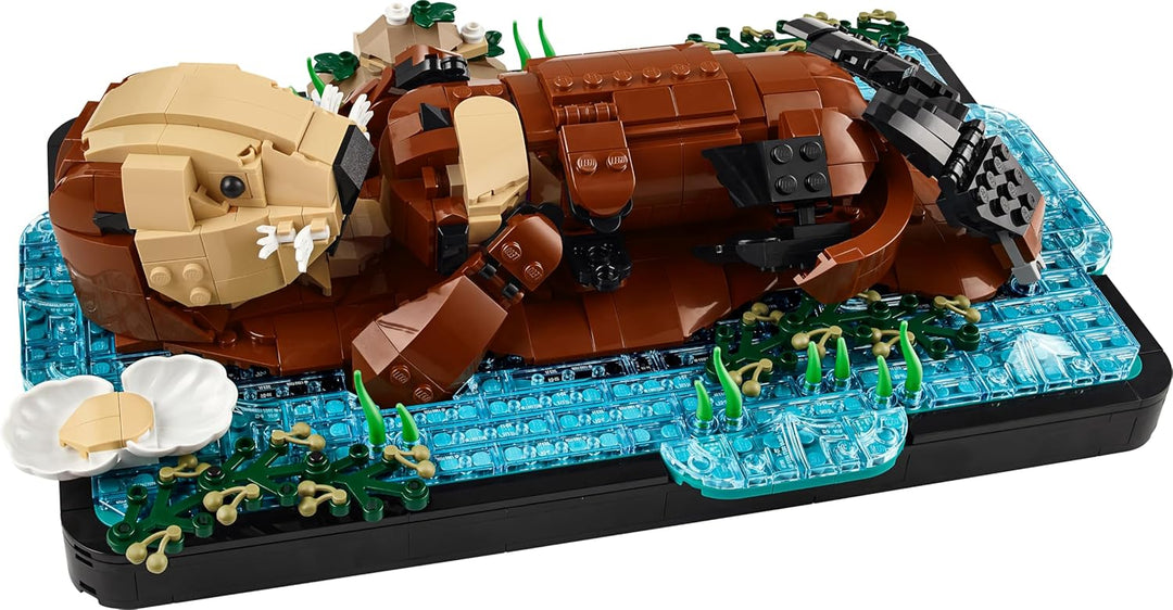 LEGO Ideas Schwimmende Otter - Modellbau für Erwachsene - 3D Puzzle mit Seeotter Figuren (Mutter & J