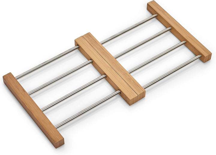 Zeller 25299 Topfuntersetzer, ausziehbar, Bamboo/Edelstahl, beige, small