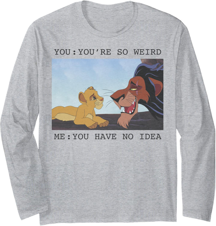 Disney The Lion King Simba & Scar You're So Weird Meme Langarmshirt