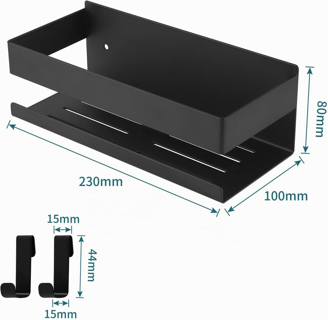 Duschablage Ohne Bohren Duschregal Wand Edelstahl Badregal mit 2 beweglichen Haken Duschkorb Selbstk
