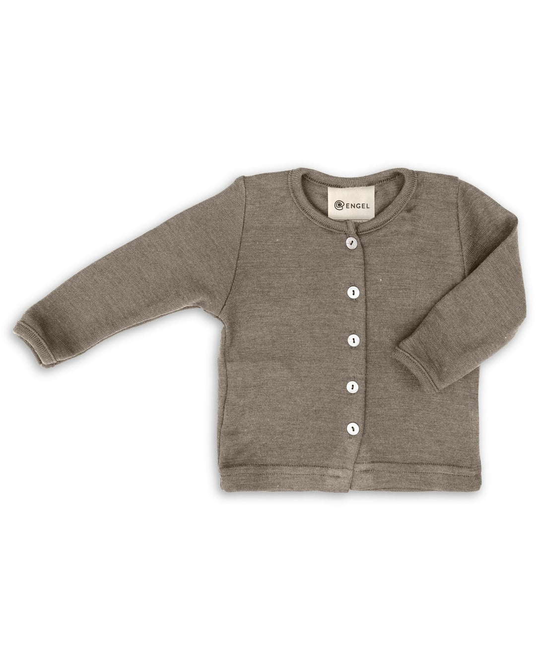 Engel Natur, Baby Strickjacke Cardigan, Rundhals, Langarm, 70% kbT-Merinowolle, 30% Seide (62/68, Wa