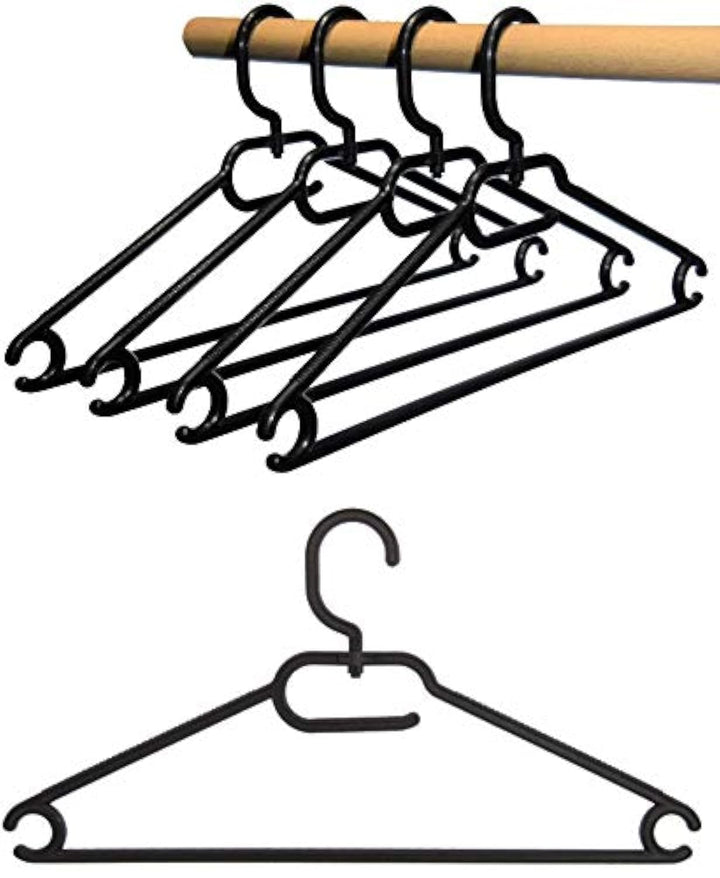 25 STK. Kleiderbügel aus Kunststoff Universalkleiderbügel Farbe schwarz ca 41 cm, Schwarz
