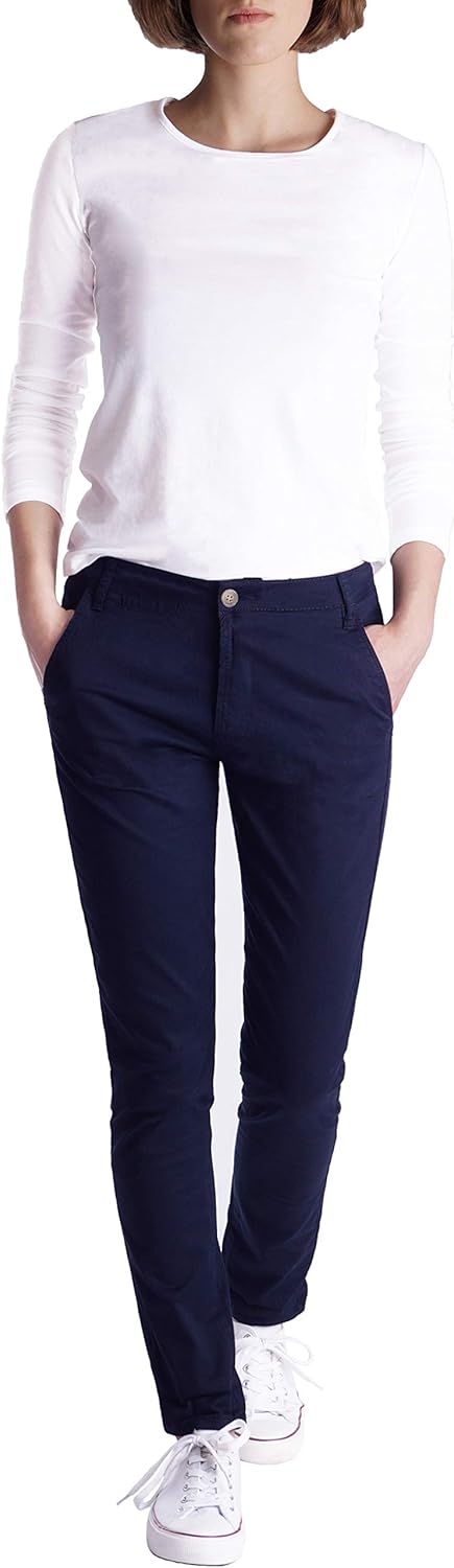 Fraternel Chino Damenhose Stoffhose normal Waist L Dunkelblau, L Dunkelblau