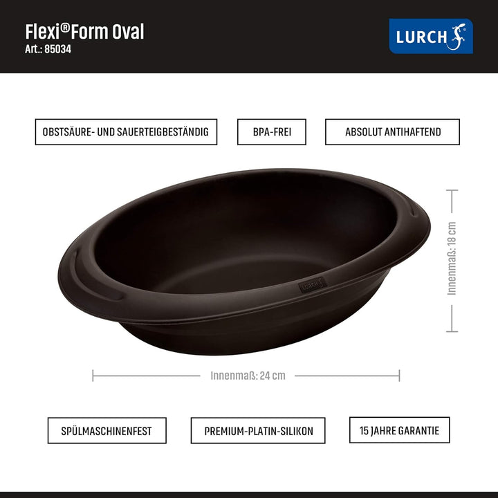 Lurch 585034 FlexiForm Oval/Brotbackform zum Backen unterschiedlichster Brotsorten aus 100% BPA-frei
