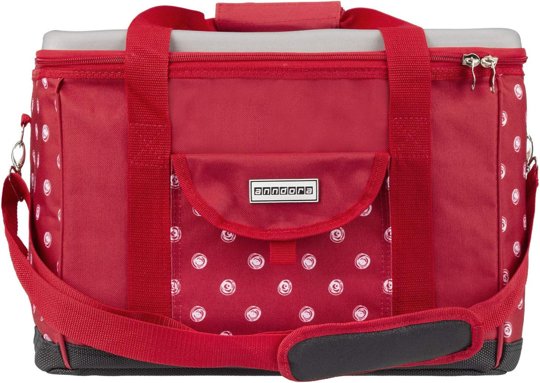 anndora Kühltasche XL 40 Liter - Isotasche Kühlbox Picknicktasche Farbauswahl XL rot weiss gepunktet
