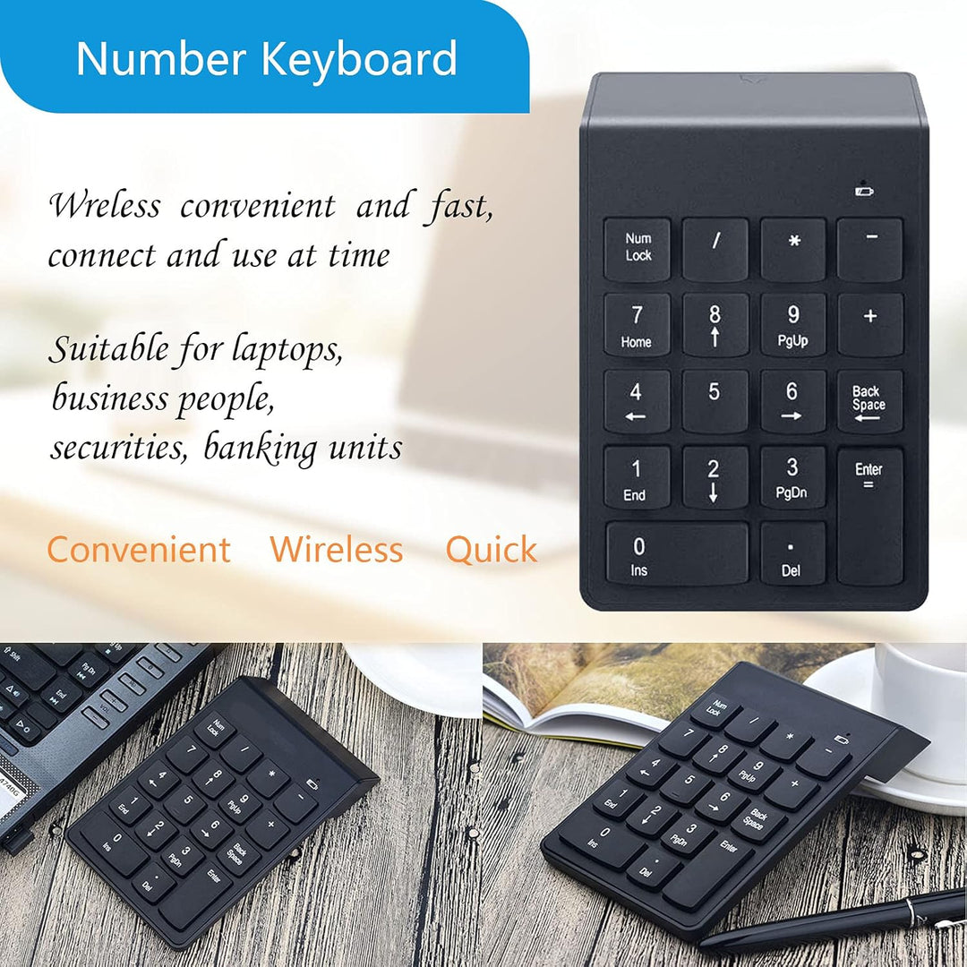 Kabellose Nummernblock Ziffernblocks 2,4G Numpad Wireless Tastatur Numberic 18 Tasten Nummernblöcke