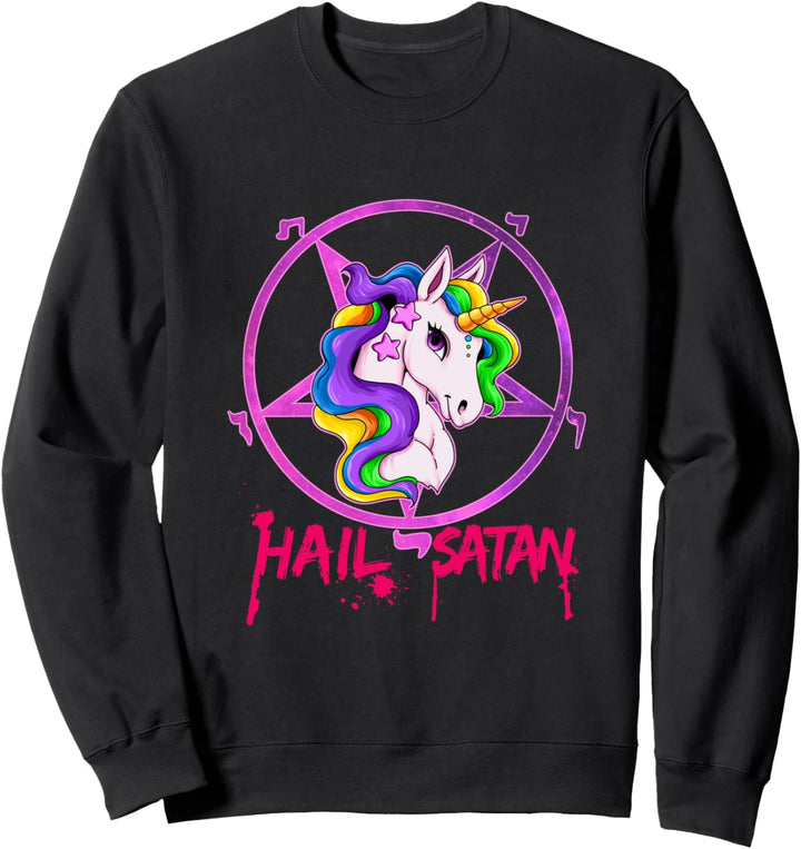 Einhorn Hail Satan Geschenk Okkulter Satanischer Teufel Sweatshirt