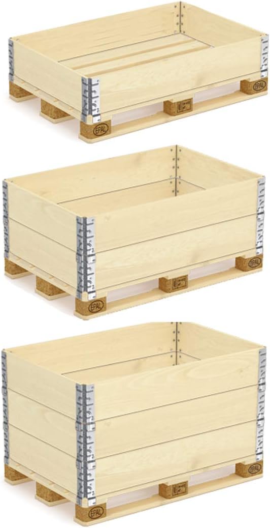 BigDean Palettenrahmen Aufsetzrahmen Stapelrahmen Europalette LxBxH ca. 120x80x19,5 cm Holzrahmen Pa