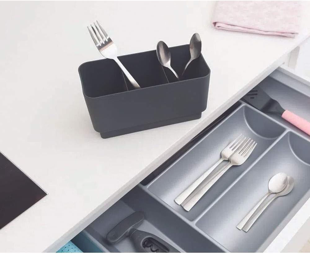 Brabantia Abtropfgestell für Geschirr, Tropfschale und herausnehmbarer Besteckkorb, korrosionsbestän