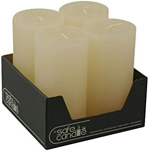Rustikale Stumpenkerzen – 4 Stück - Wachskerzen/Rustickerzen/Adventskerzen Weihnachten (Wollweiss, G