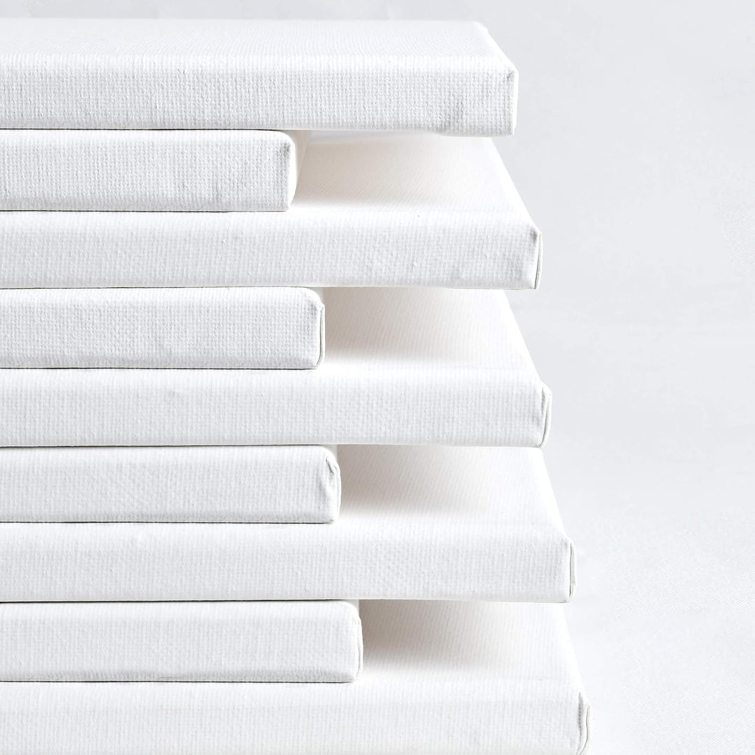 Artina FSC® Keilrahmen 10er Set Akademie 10x10 cm – Leinwand Set Maltuch aus 100% Baumwolle Leinwänd