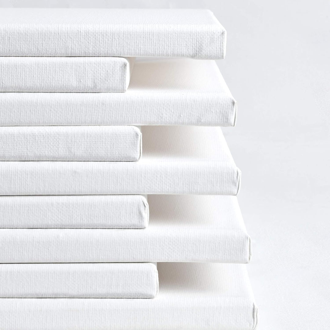 Artina FSC® Keilrahmen 10er Set Akademie 10x10 cm – Leinwand Set Maltuch aus 100% Baumwolle Leinwänd