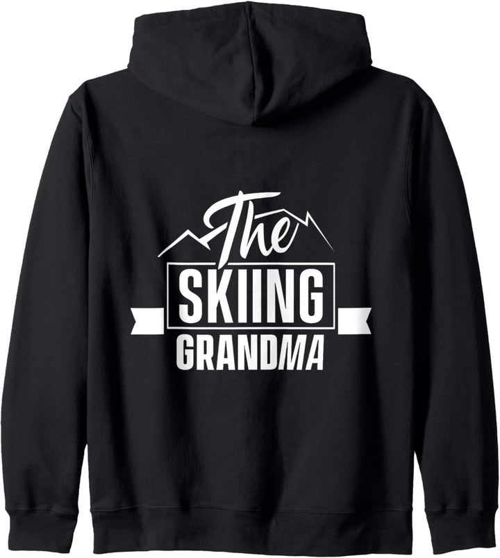 Die Ski Oma Grossmutter Skifahrer Skifahren Kapuzenjacke