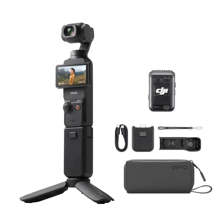 DJI Osmo Pocket 3 Kreativ Combo Bundle, vlog Kamera 4K mit 1-Zoll-CMOS und 4K/120 fps Video, 3-Achse
