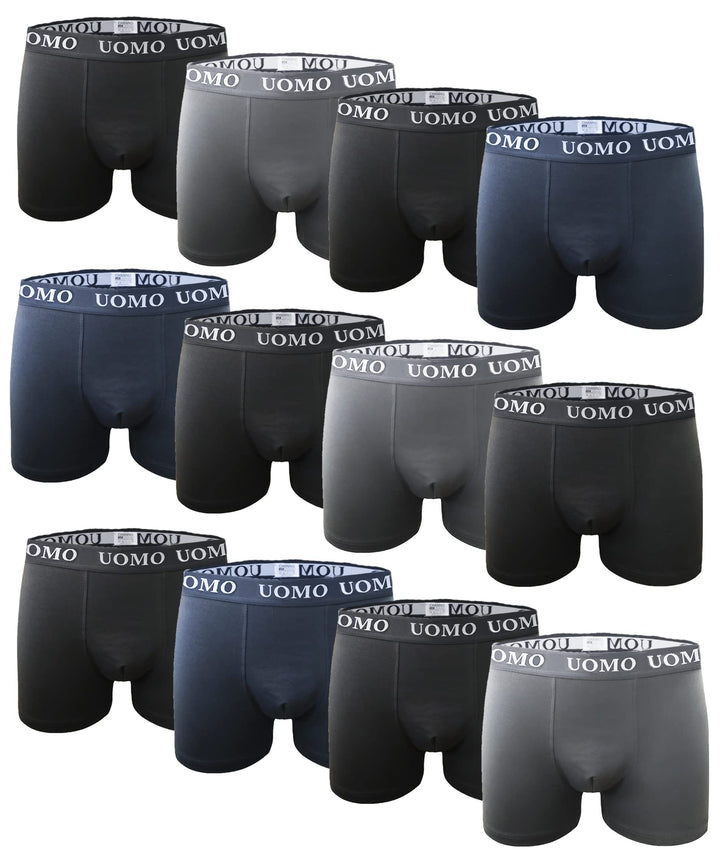 Channo Boxershorts aus Baumwolle, klassisch, einfarbig, bequem, weich M Sortiment, Packung 12, M Sor