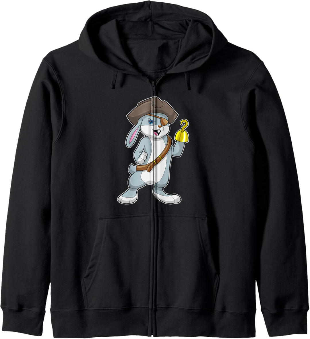 Hase Pirat Hakenhand Augenklappe Kapuzenjacke