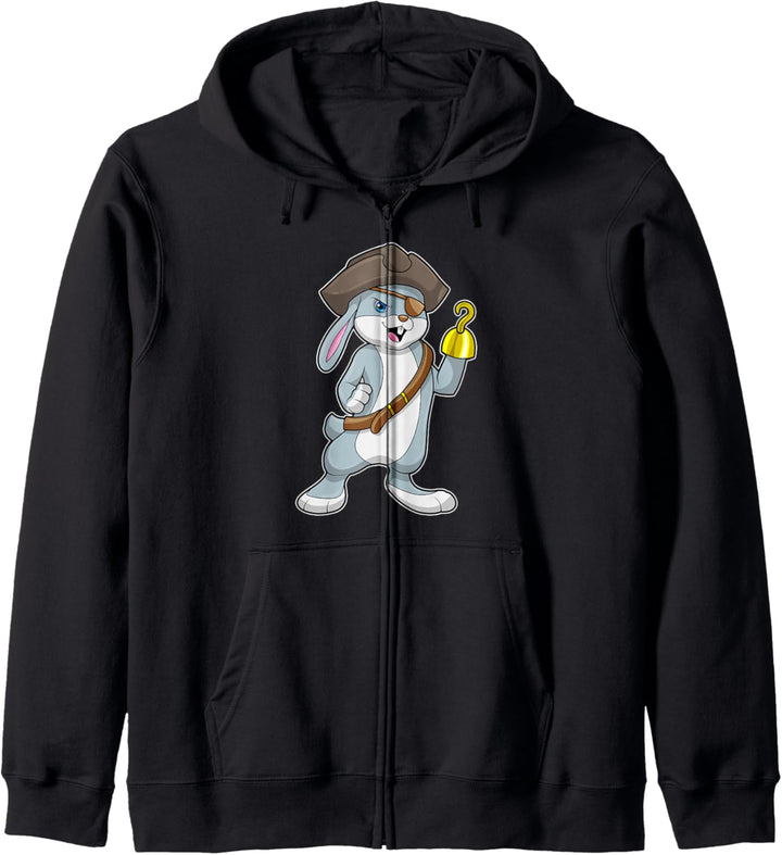 Hase Pirat Hakenhand Augenklappe Kapuzenjacke