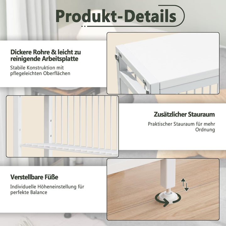 Vantimo Schmaler Beistelltisch, 2er Set 3 Ablagen Nachttisch Schmal mit Zeitschriftenhalter, Sofa be