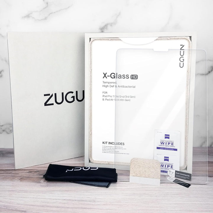 Zugu Hülle Displayschutz für iPad 10.9 10. Generation – gehärtete, kratzfeste Glasfolie – Fingerabdr