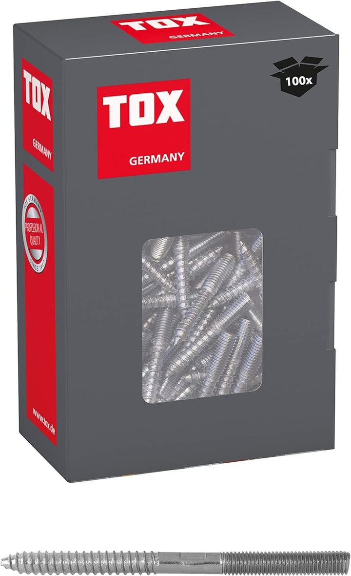 TOX Stockschraube Boltix verzinkt, M8 x 100 mm, 100 Stück, 09510154 M8x100mm Single