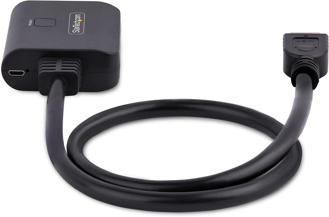 StarTech.com 2-Port HDMI Splitter 4K 60Hz, HDMI 2.0 Video, 4K HDMI Splitter 1In 2Out, 1x2 HDMI Verte