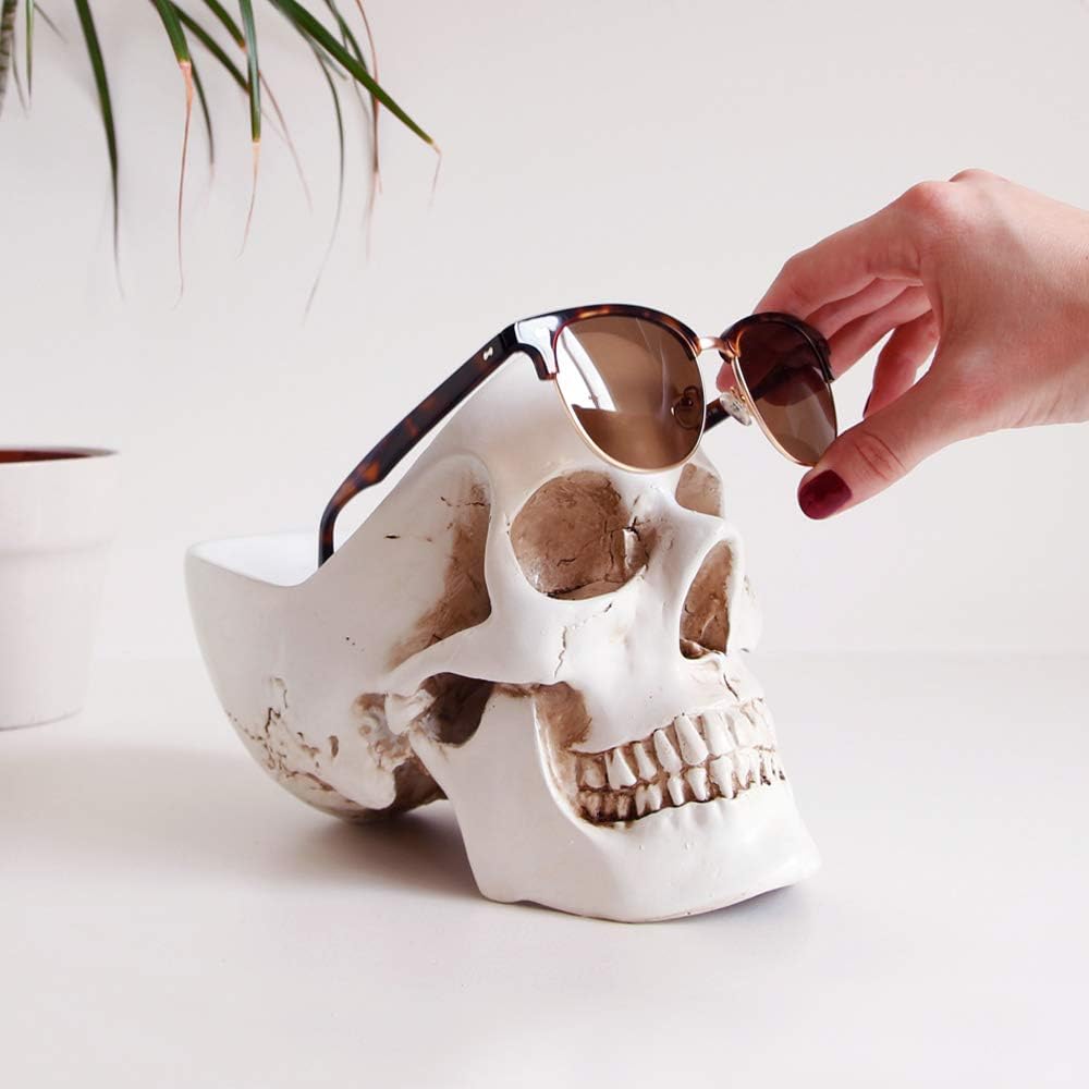 Suck UK Skull Tidy | Schale in Schädelform | Stiftehalter | Aufbewahrungsbehälter für Accessoires| S