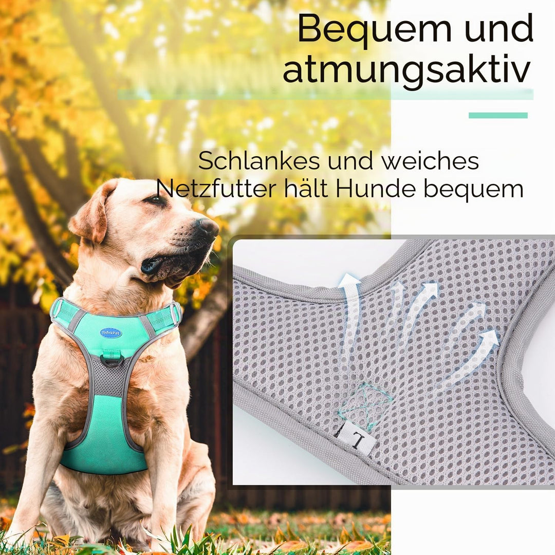 ThinkPet Anti-Zug Hundegeschirr Mit Griff - Leicht Zu Kontrollieren, Verstellbar Ohne Würgen, Reflek