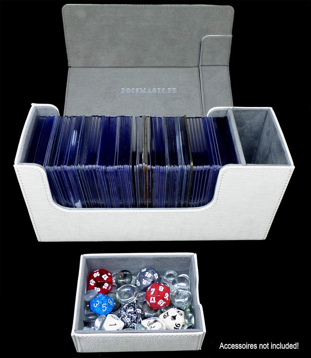 docsmagic.de Premium Magnetic Tray Long Box White Small + 2 Flip Boxes - Weiss Small + 2 Flip Boxes