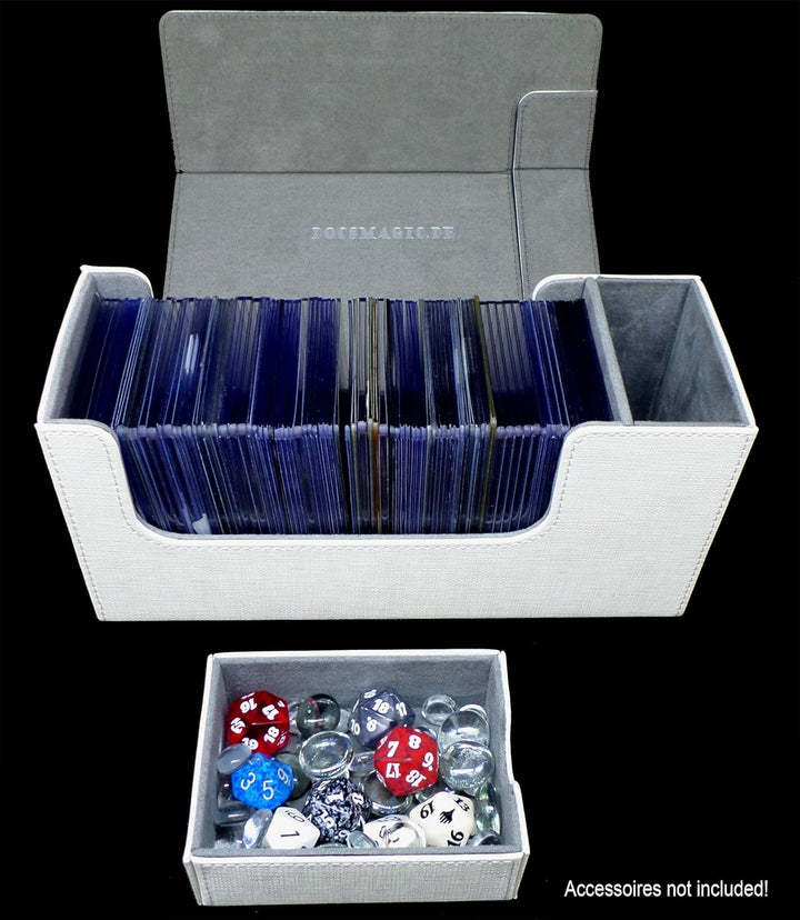 docsmagic.de Premium Magnetic Tray Long Box White Small + 2 Flip Boxes - Weiss Small + 2 Flip Boxes