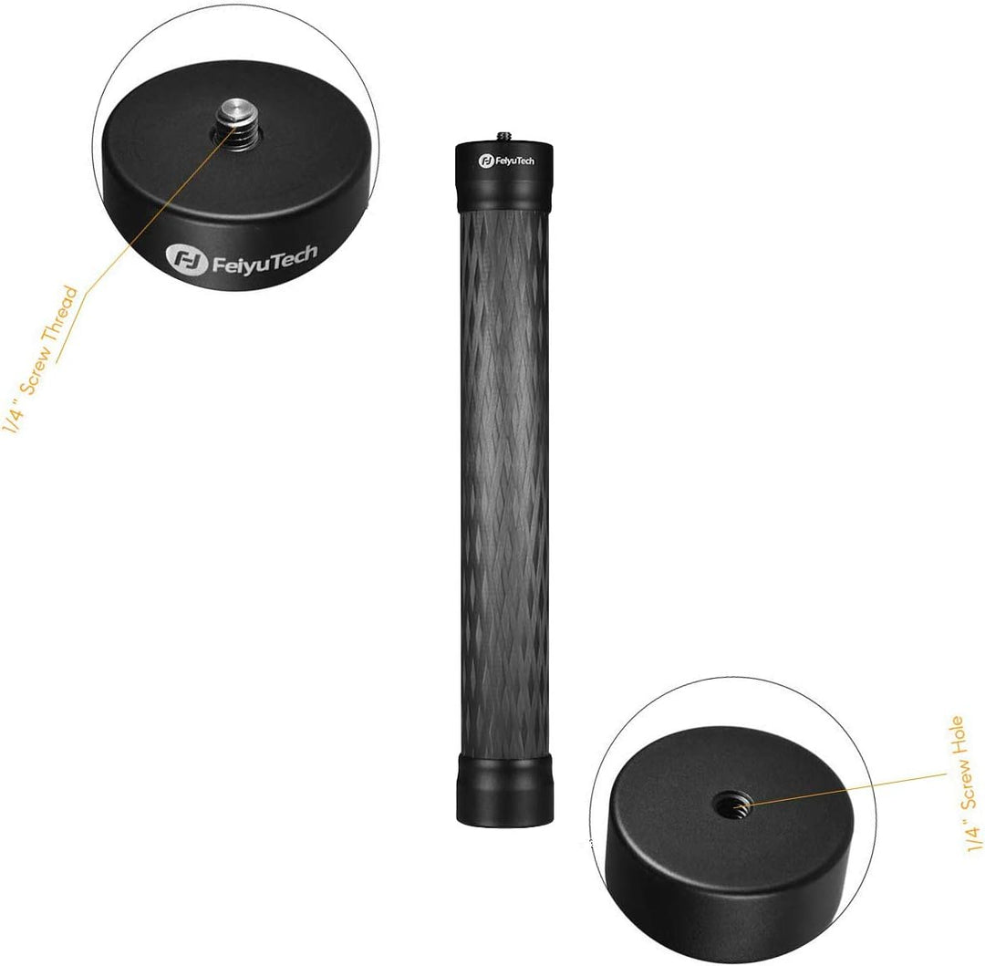 FeiyuTech Kohlefaser-Verlängerungsstange Leichter Stick Einbeinstativ Länge 27,5 cm mit 1/4 '' 3/8 '