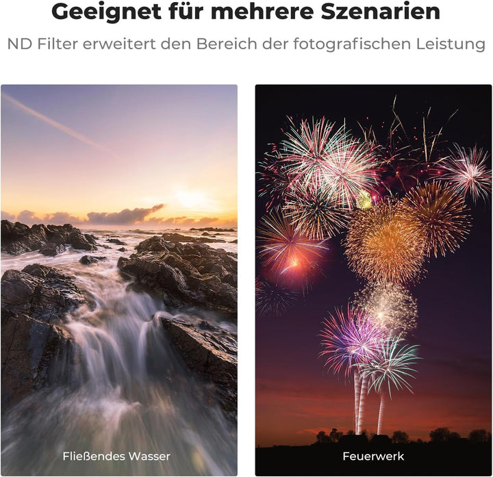 K&amp;F CONCEPT 58mm ND64 Filter (6 Blendenstufen) Fester ND Filter,Graufilter | Optikglas mit 28-lagige