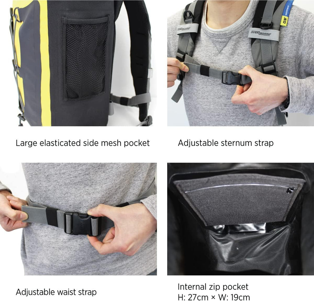 Overboard Wasserdichter Rucksack Schwarz, Schwarz