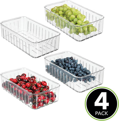 mDesign kleiner Vorratsbehälter für Küche und Kühlschrank – praktische Aufbewahrungsbox ohne Deckel