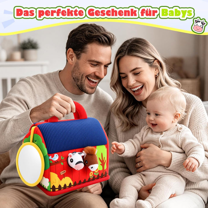 Baby Spielzeug ab 6 Monate, Montessori Spielzeug Baby ab 6 Monate Bauernhof Mit 6 Plüschtieren Senso