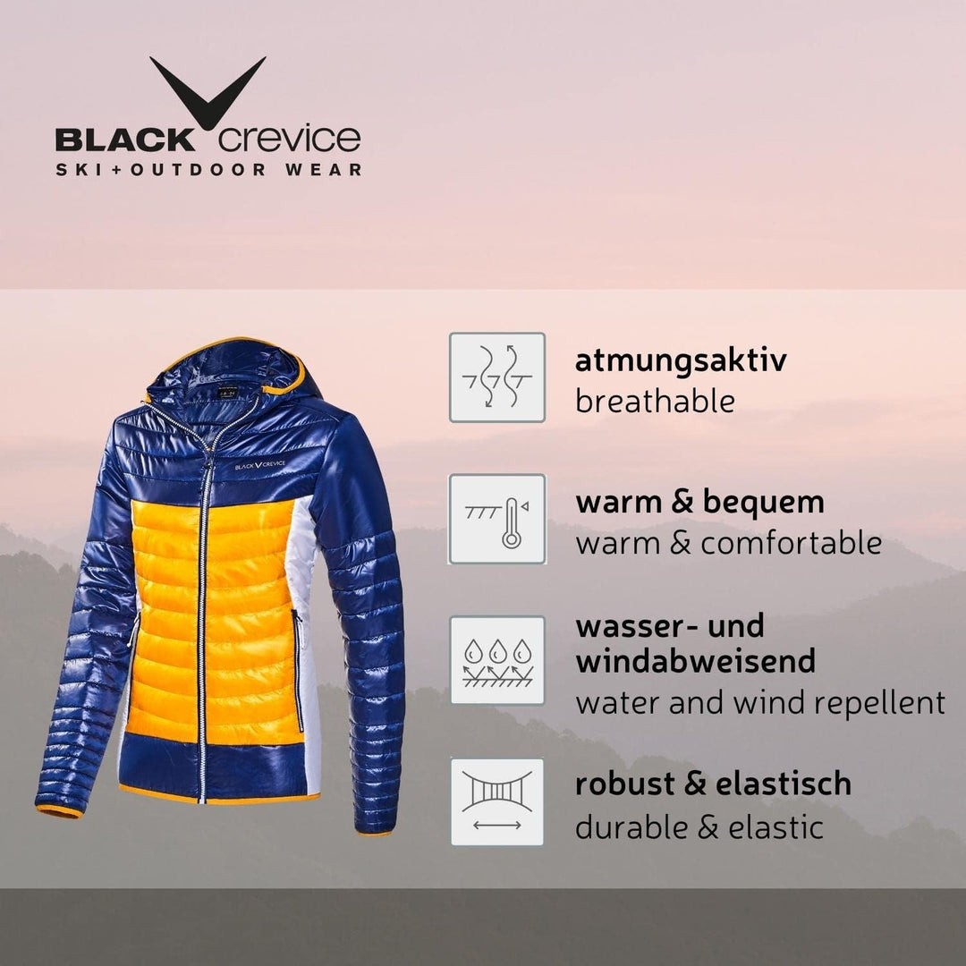 Black Crevice Damen Isolationsjacke I Atmungsaktive Damen Outdoor-Jacke I Hochwertige Damen-Funktion