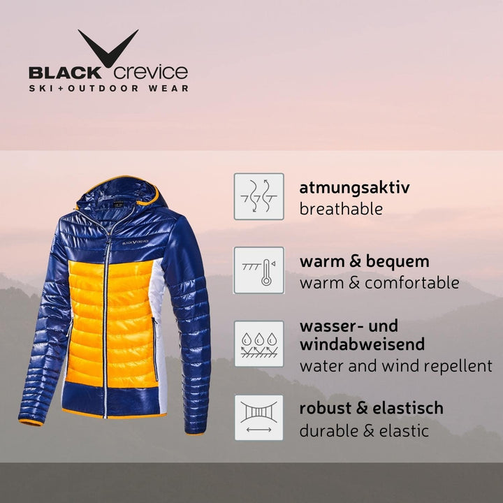 Black Crevice Damen Isolationsjacke I Atmungsaktive Damen Outdoor-Jacke I Hochwertige Damen-Funktion