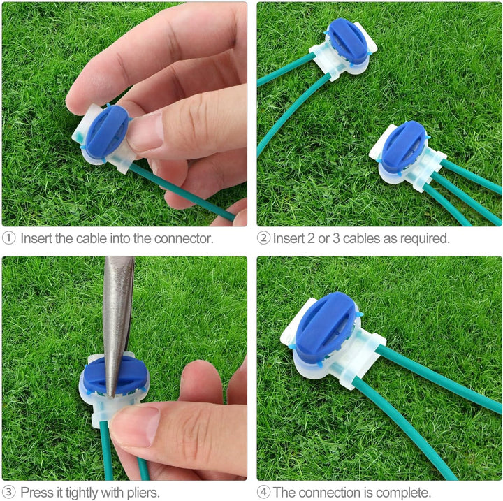 150m Universal Begrenzungskabel für Mähroboter + 100 Erdnägel + 20 Kabelverbinder + 10 Anschlussklem